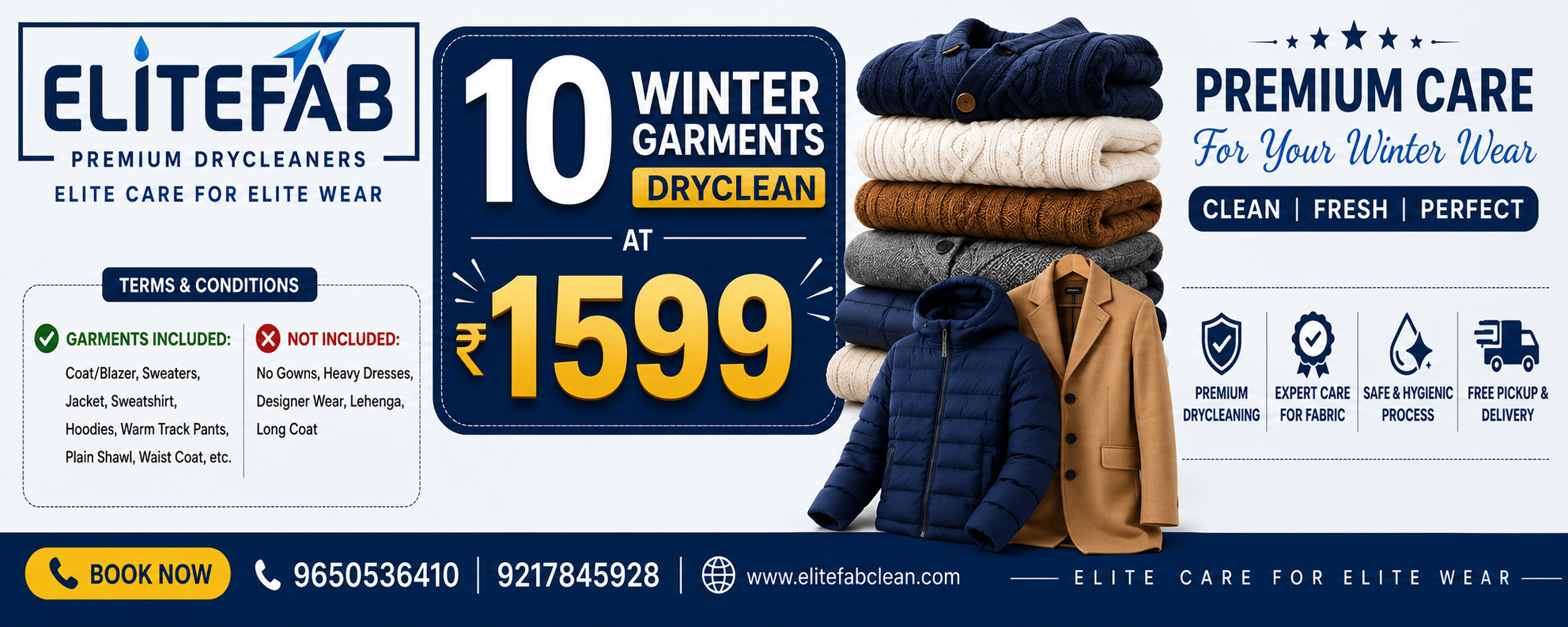 10 Winter Garments Dry Clean at ₹1599