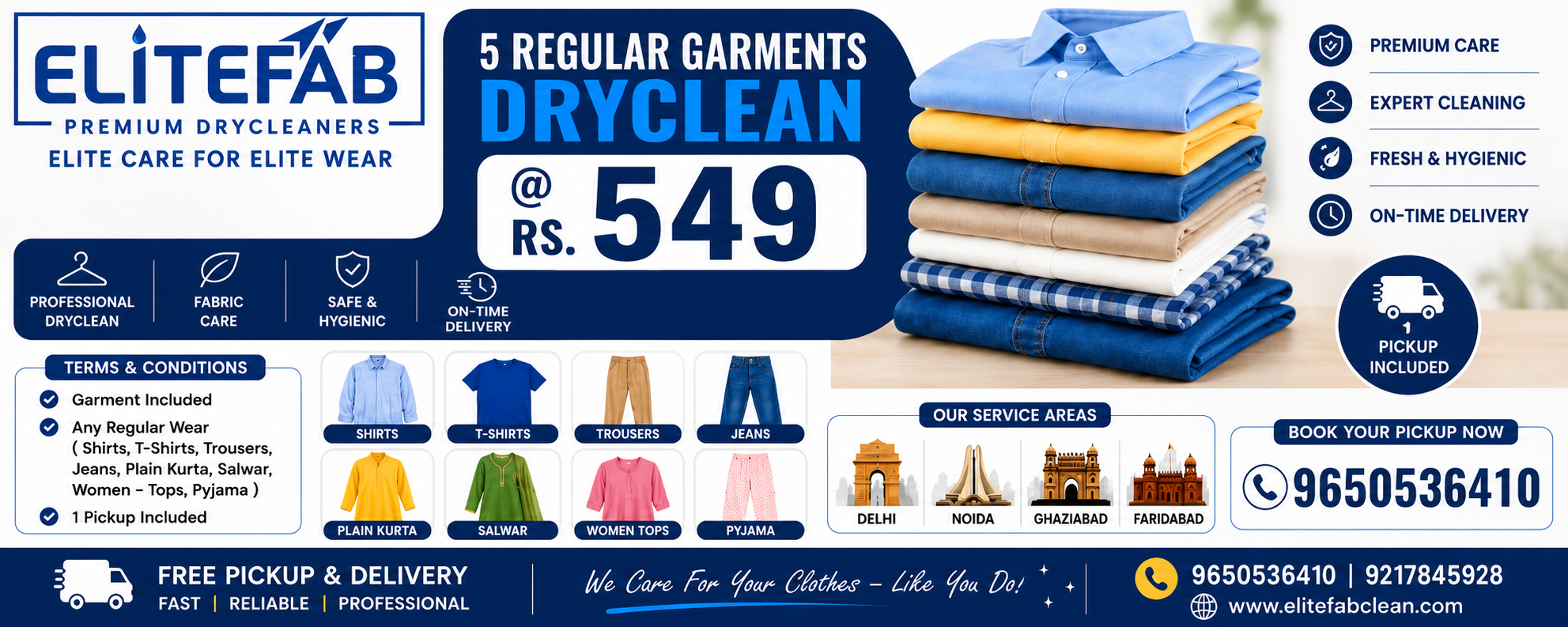 5 Regular Garments Dry Clean at ₹549