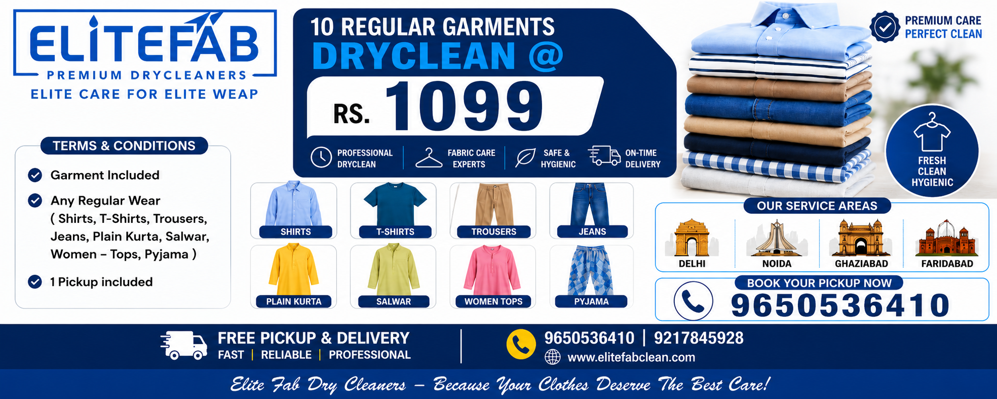 10 Regular Garments Dry Clean at ₹1099