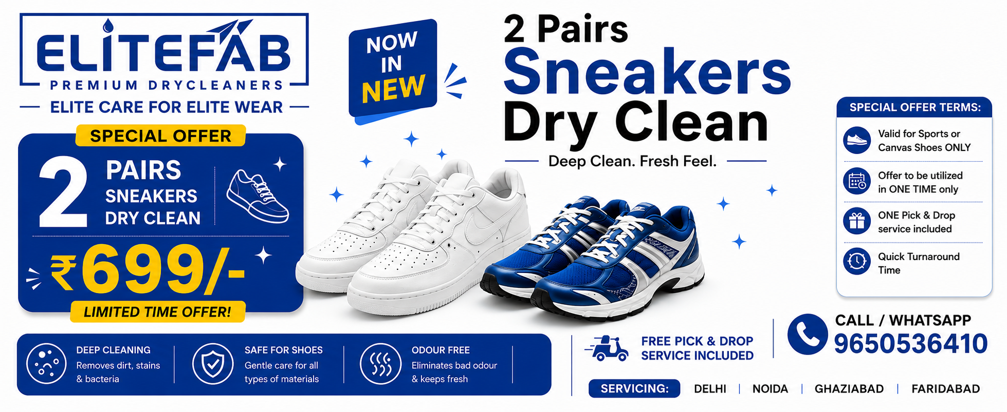 2 Pairs Sneakers Dry Clean at ₹699